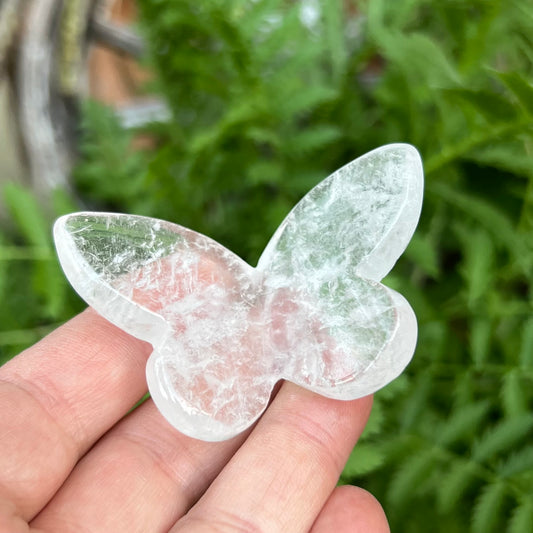 Clear Quartz 3D Butterfly Carving