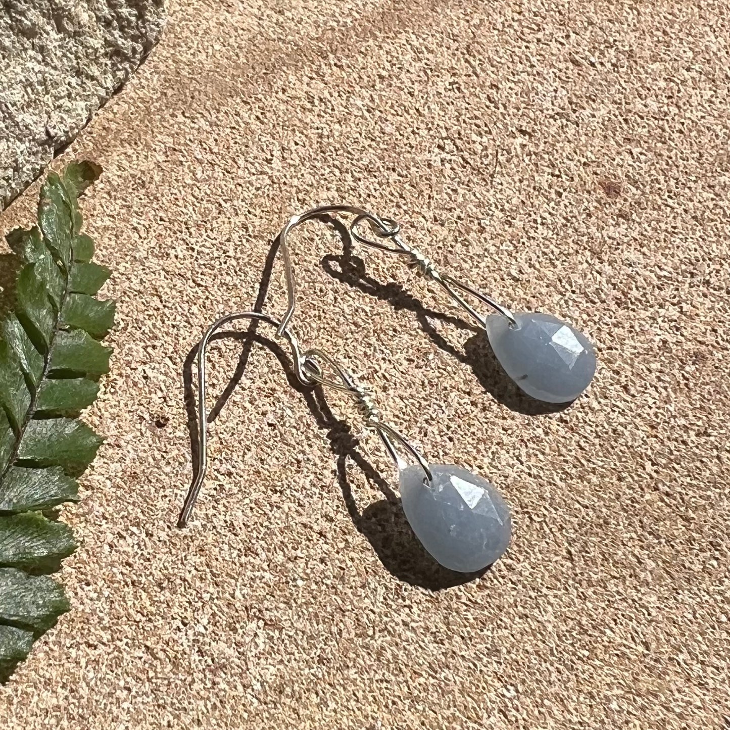 Angelite Sterling Silver Crystal Earrings