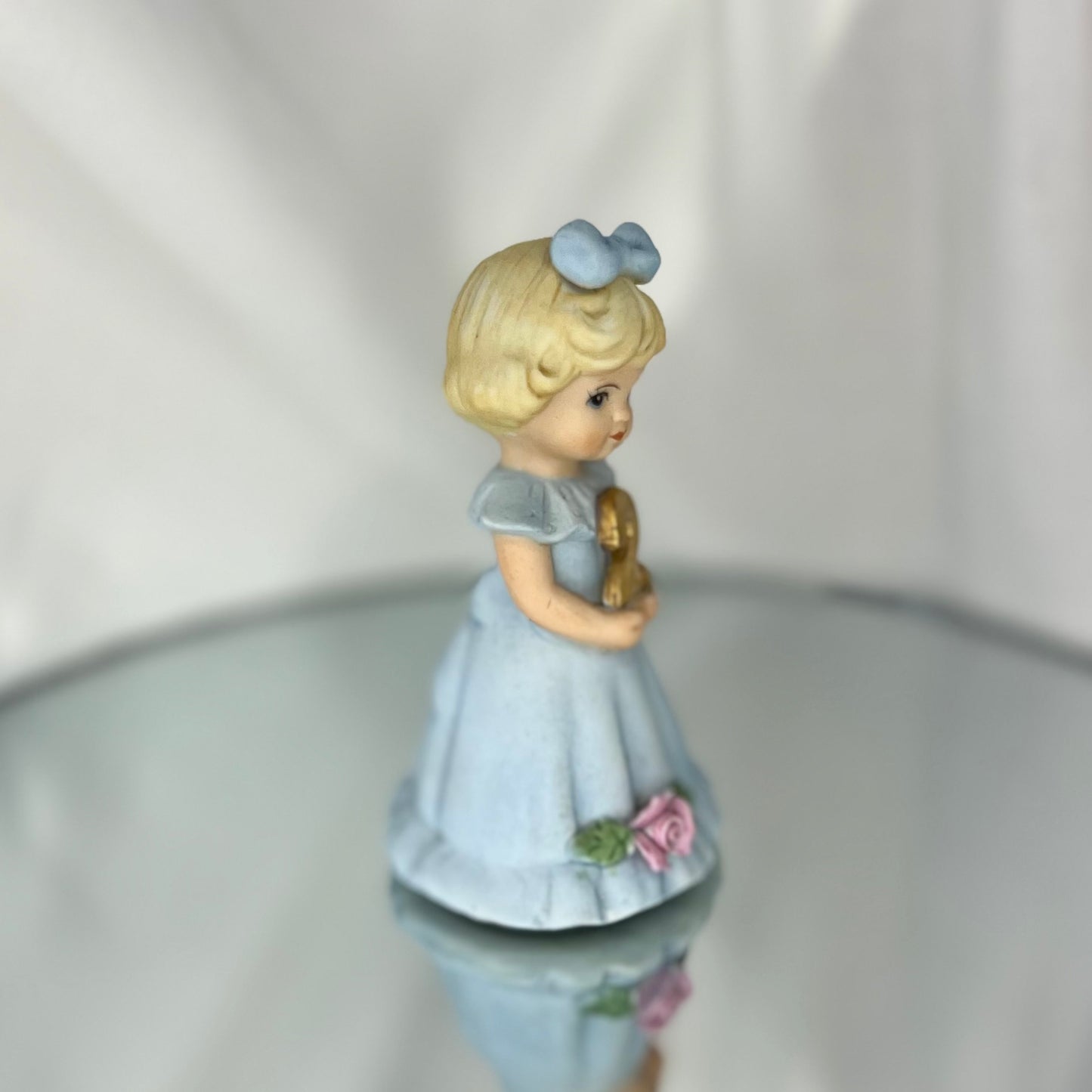 'Growing Up Birthday Girls' Porcelain Figurine | Vintage 2nd Birthday Cake Topper | Blonde girl version | Enesco | 1984