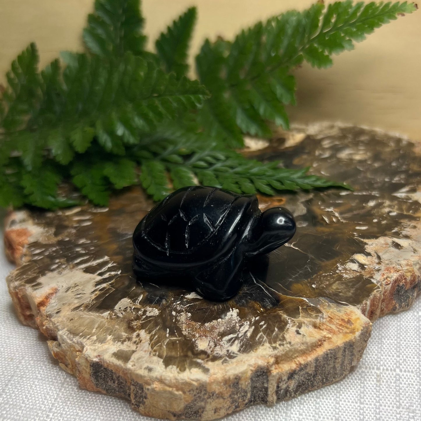 Obsidian Turtle Carving