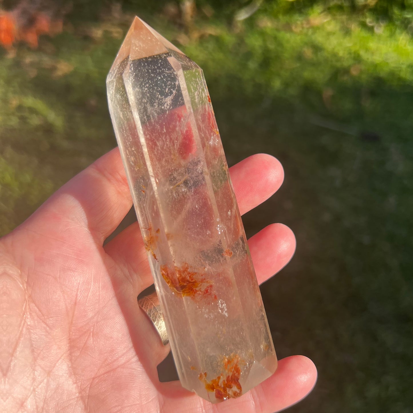 Hematite Inclusion 'Fire' Quartz Polished Point - Brazil