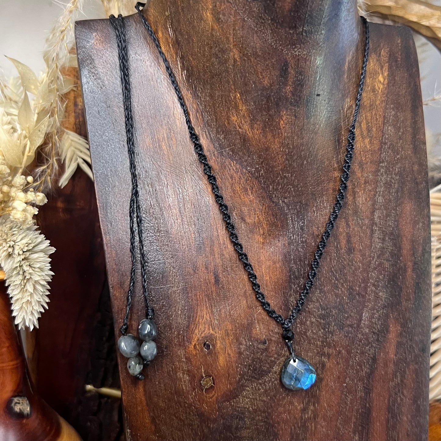 Petite Faceted Labradorite Crystal Necklace