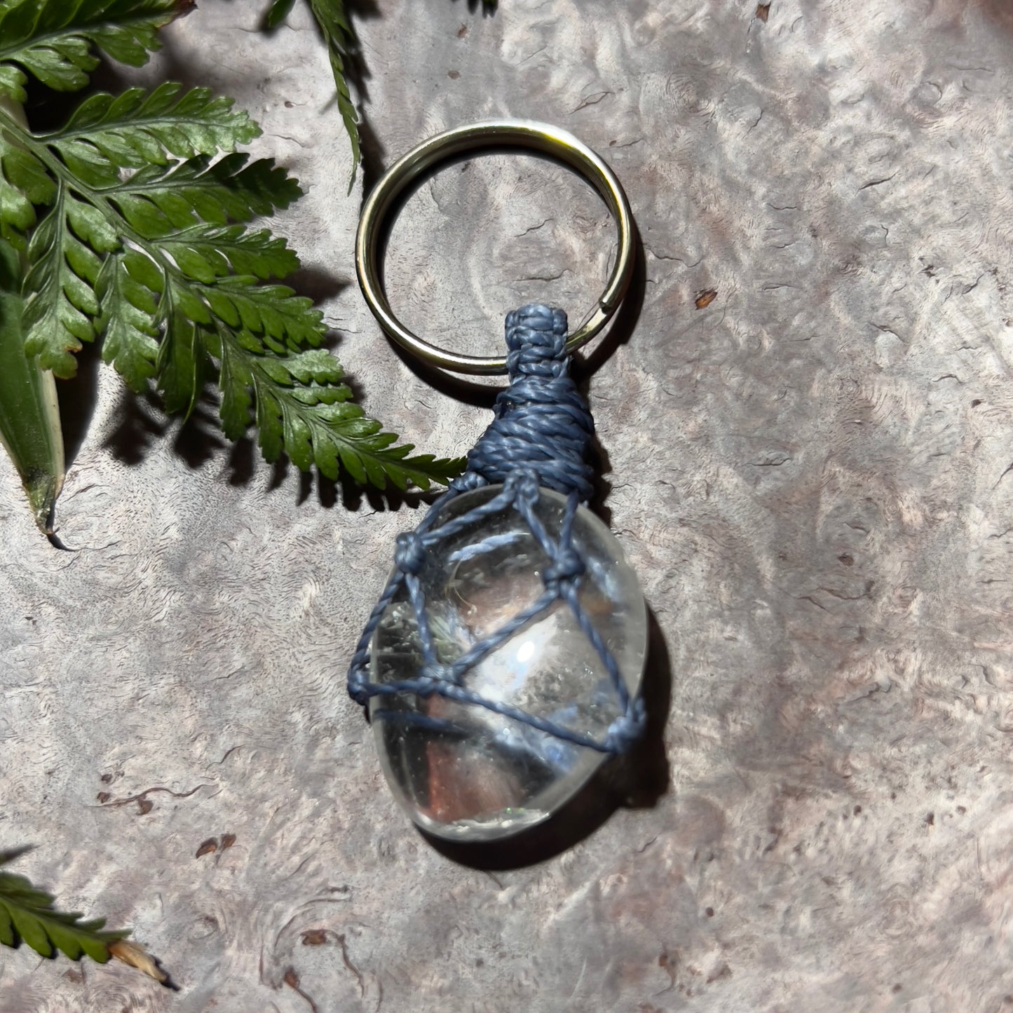 Clear Quartz Crystal Macrame Keyring Charm | Clarity ∙ Amplification ∙ Focus
