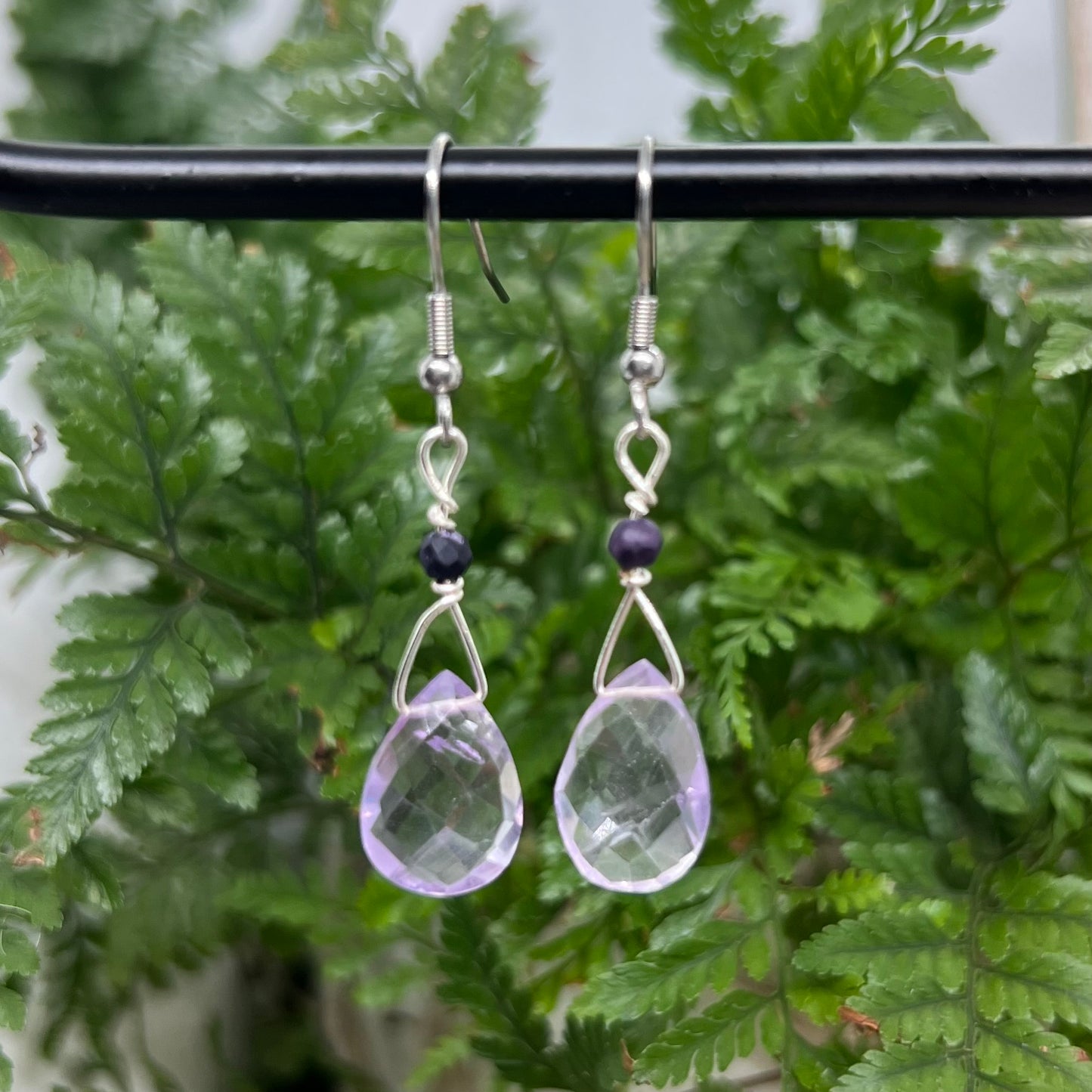 Faceted Amethyst Crystal Earrings