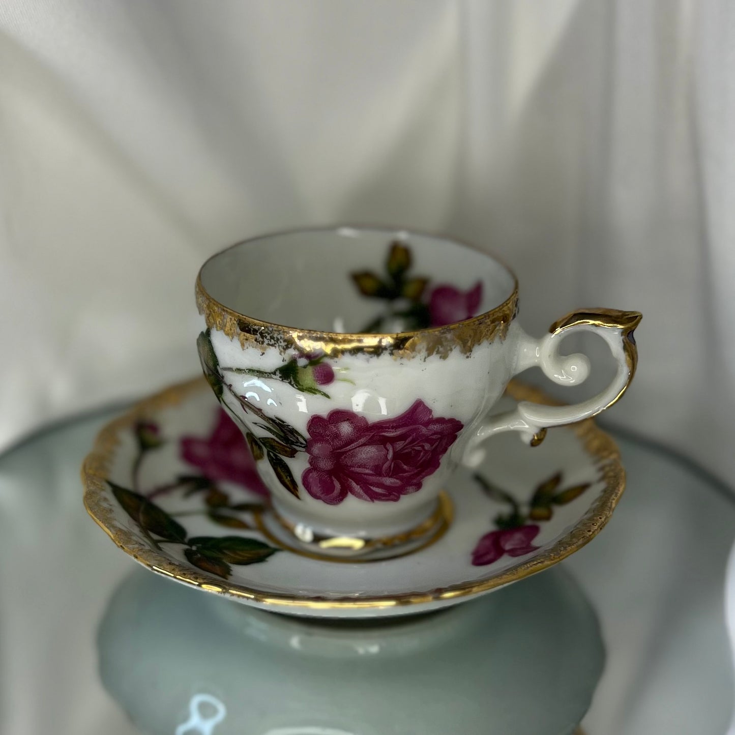 Vintage Demitasse Teacup & Saucer | Rose teacup | Delicate porcelain - Japan | A small Teapcup set perfect for little hands!