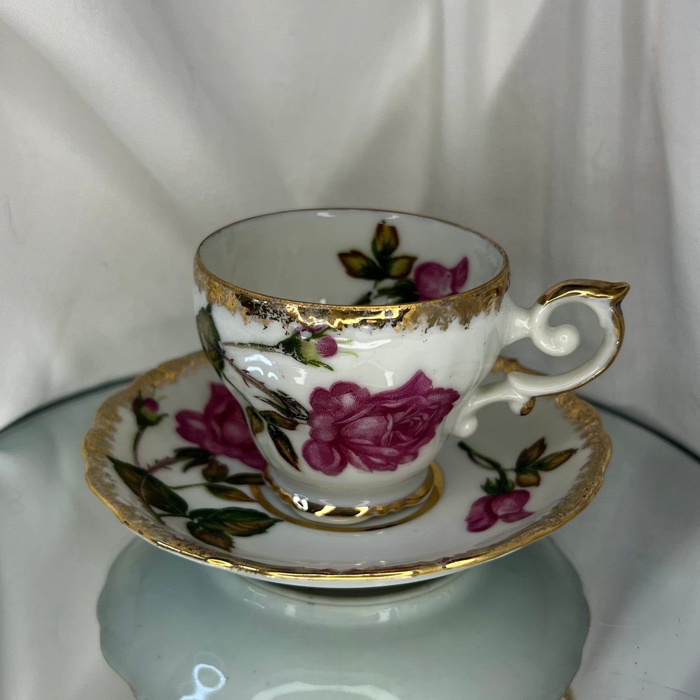 Vintage Demitasse Teacup & Saucer | Rose teacup | Delicate porcelain - Japan | A small Teapcup set perfect for little hands!
