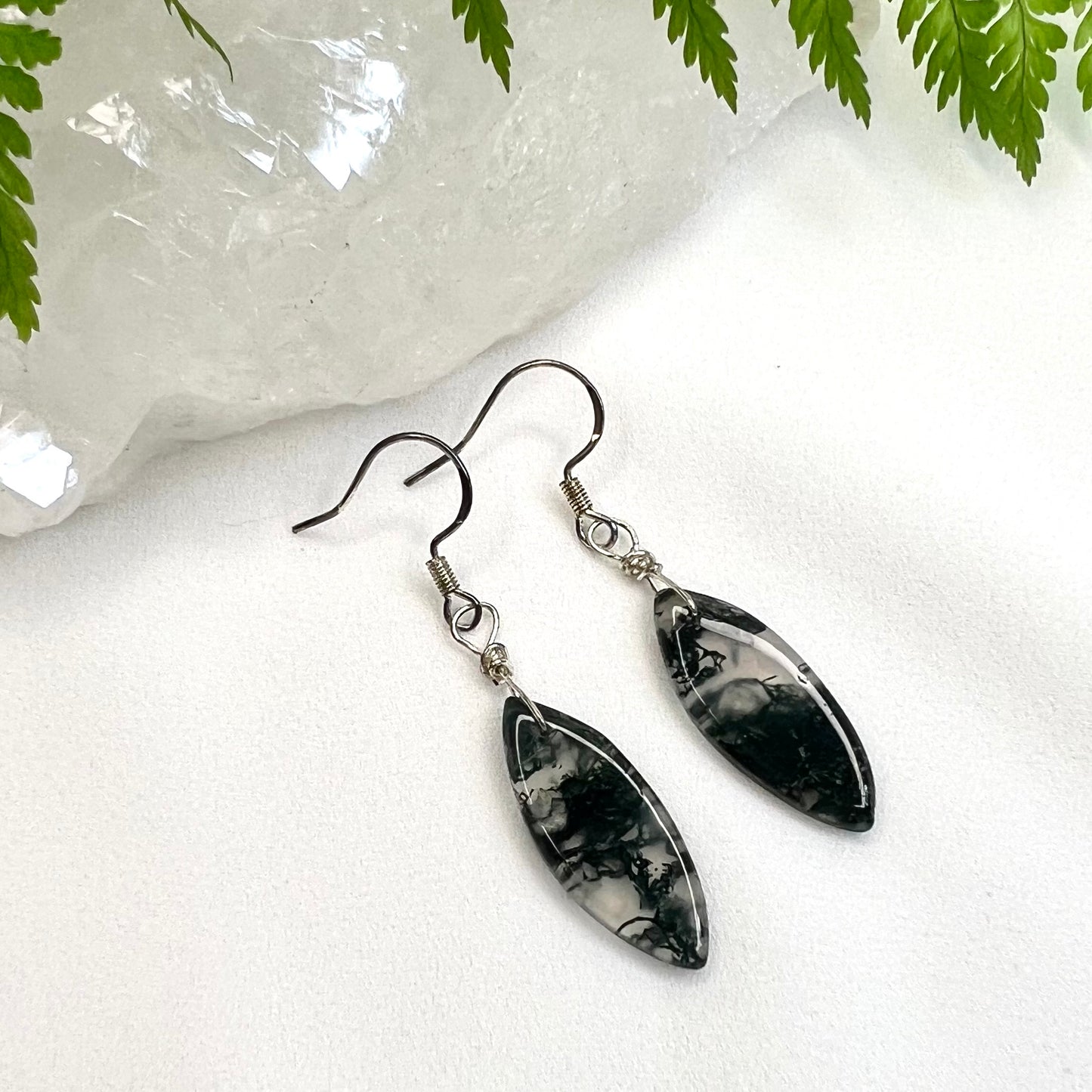 Moss Agate Earrings: Growth ∙ Healing ∙ Grounding
