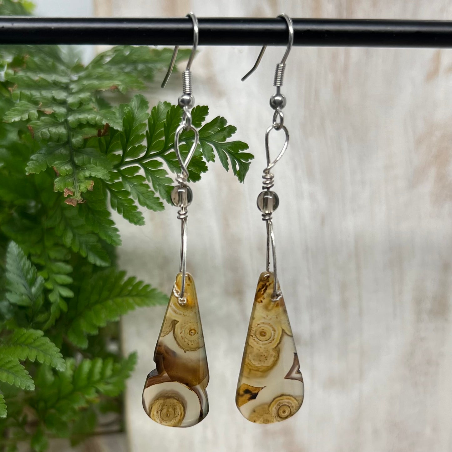 Orbicular Agate Crystal Earrings