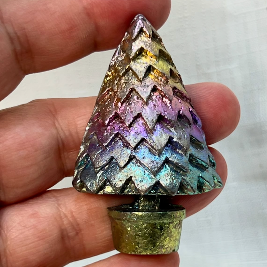 Bismuth Rainbow Christmas Pine Tree (free standing)