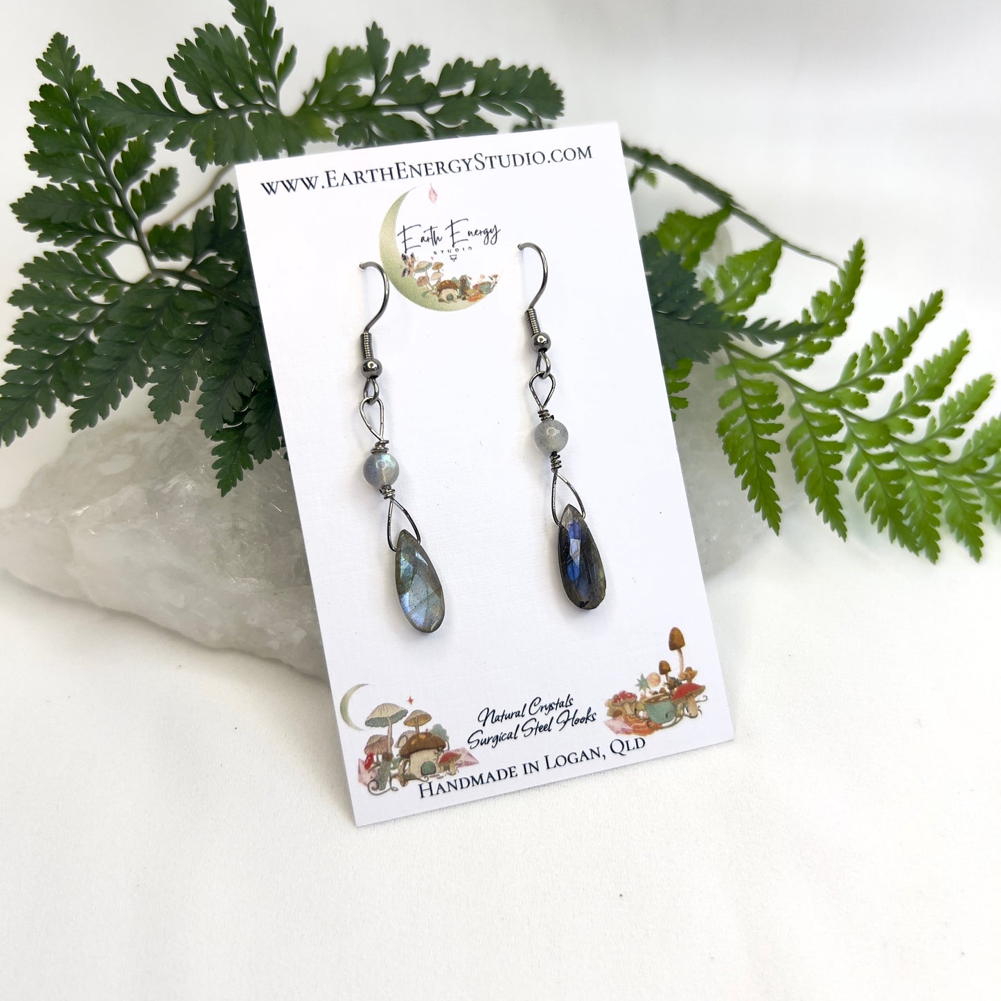 Flashy Labradorite Crystal Earrings: Transformation ∙ Inner Strength ∙ Protection