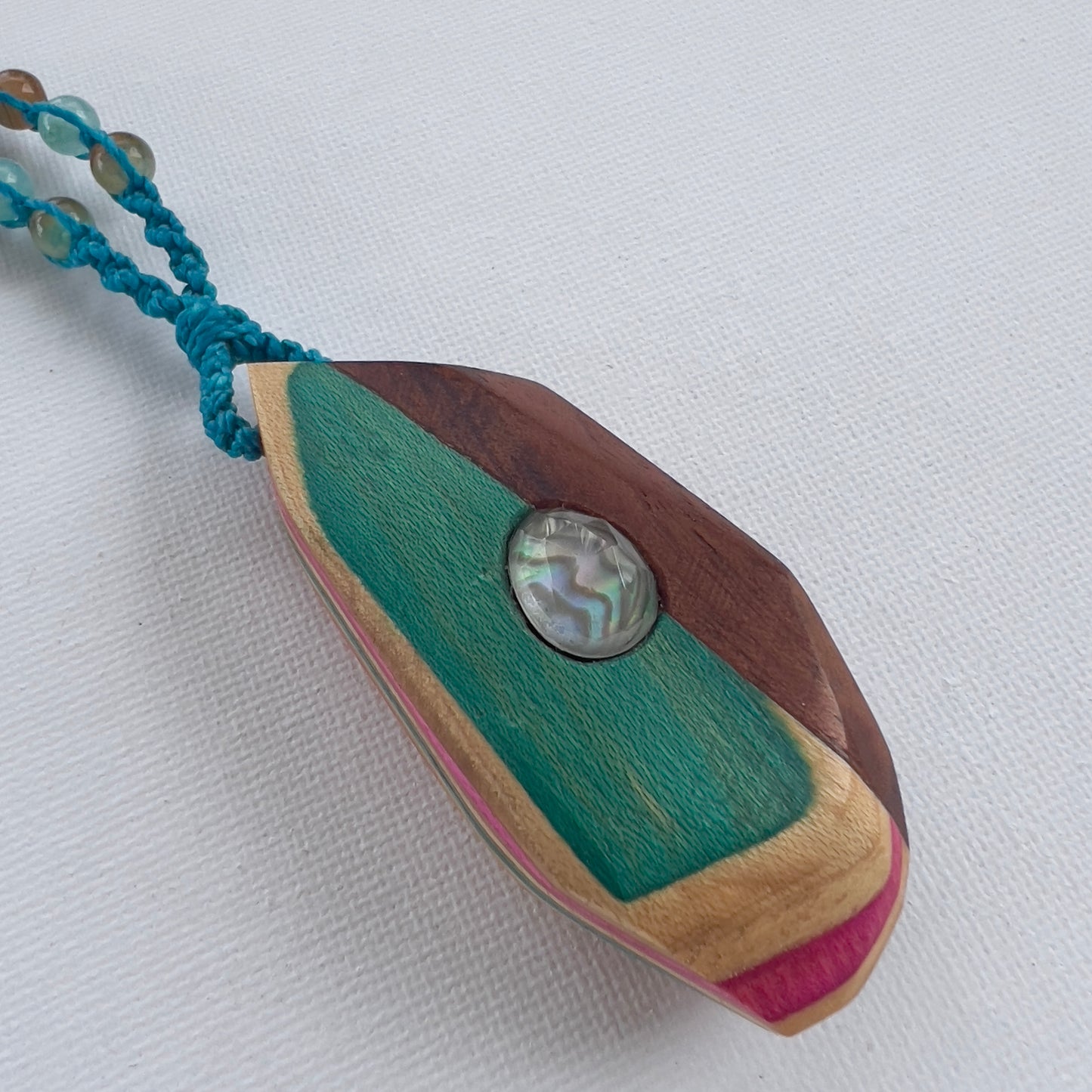 Sk8 Rock Gemstone Necklace with Paua (Abalone) Quartz Doublet