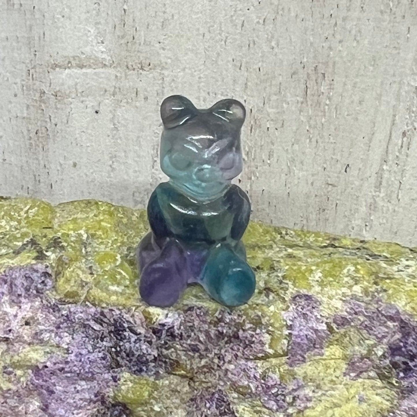 Mini Fluorite Carving: Angry Teddy Bear