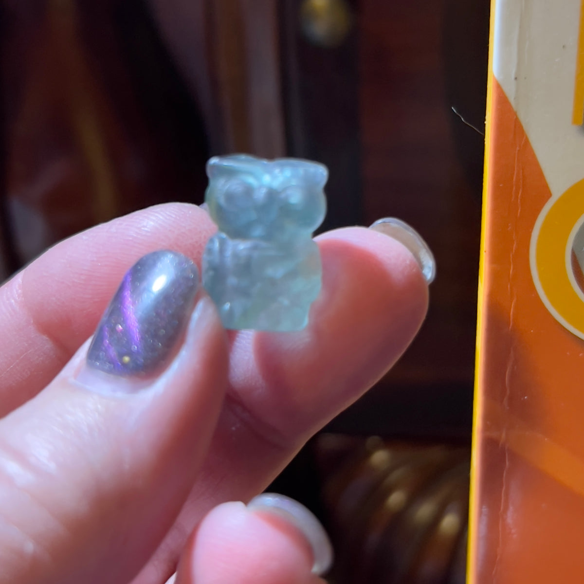 Mini Fluorite Carving: Owl