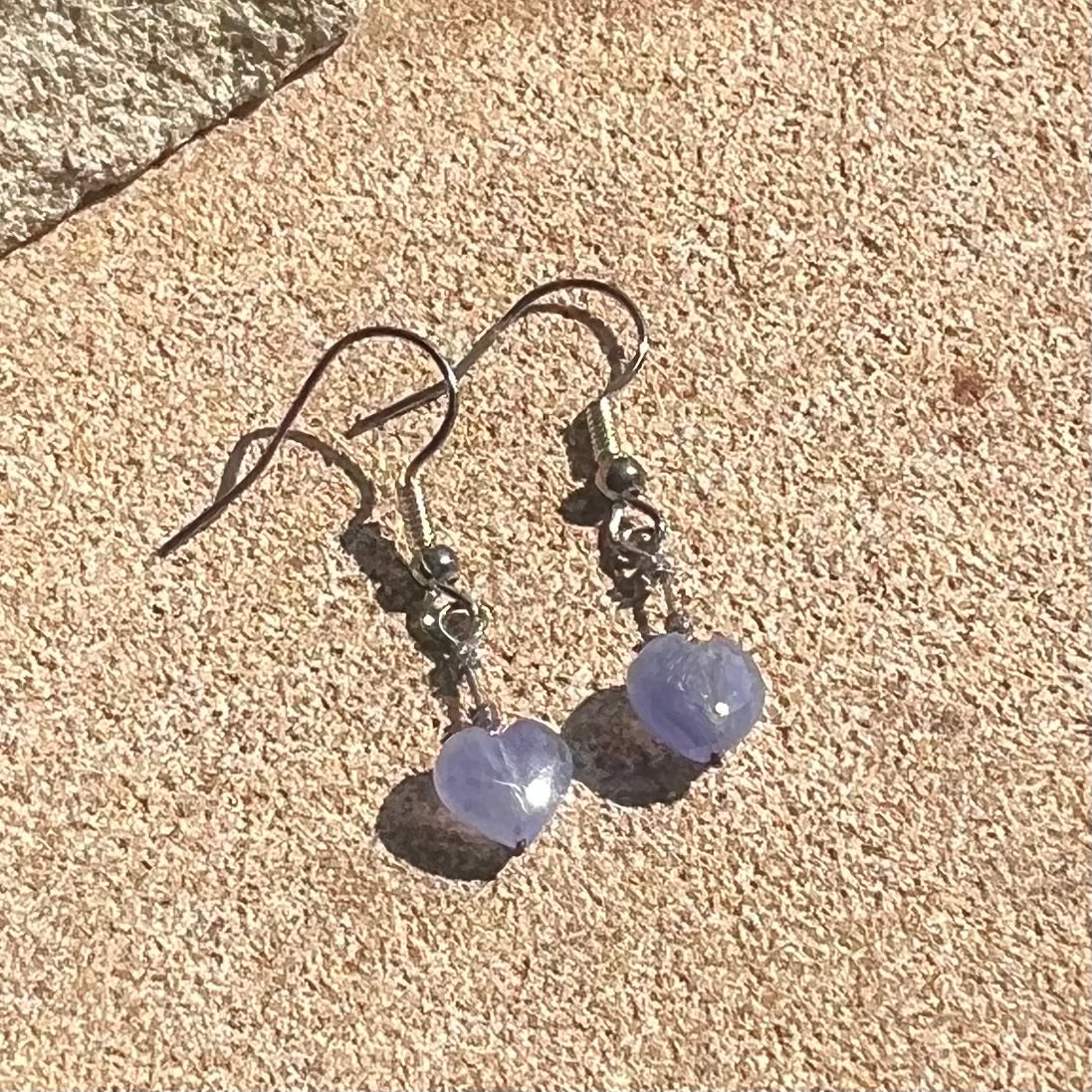 Tanzanite Heart Silver Earrings