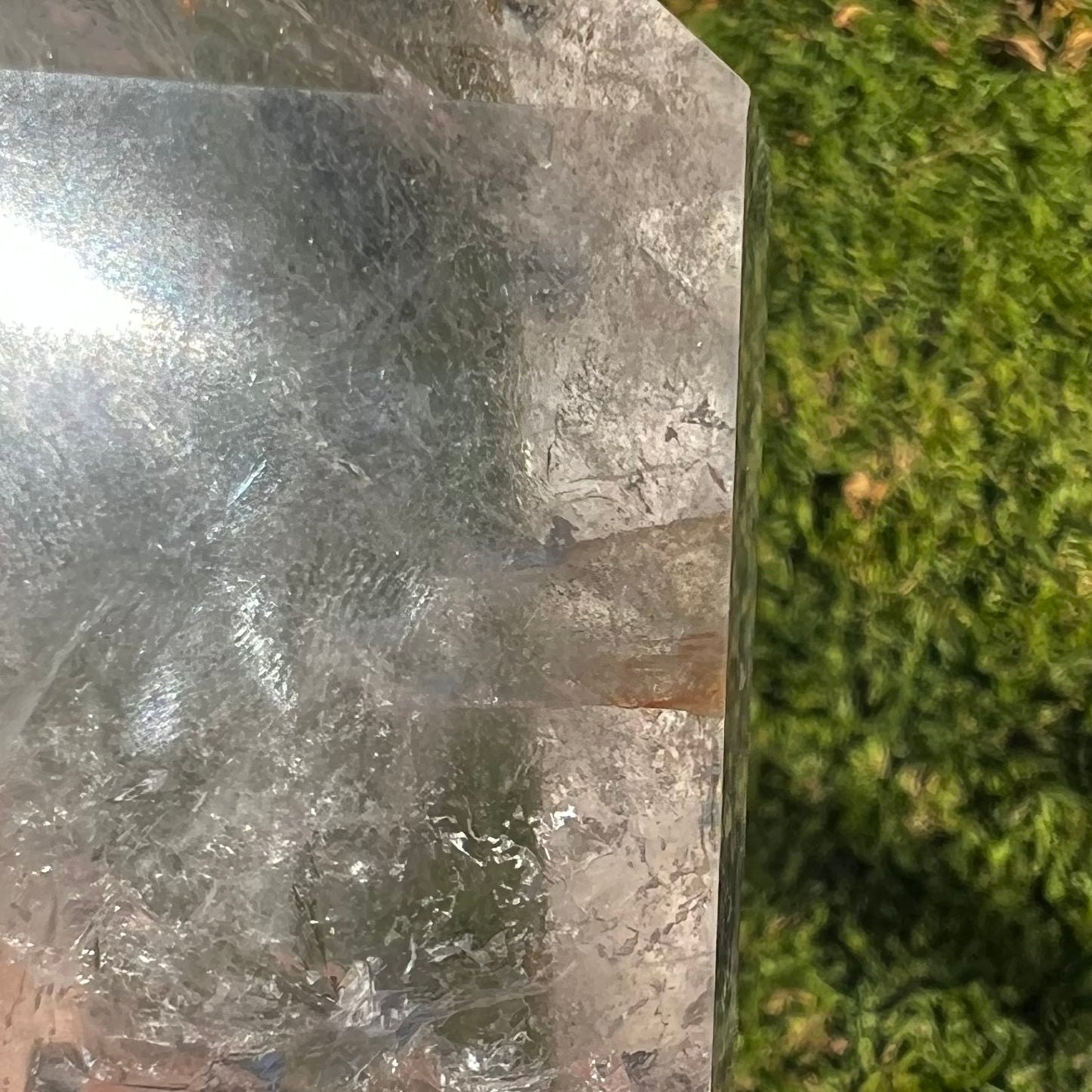 Chunky Polished Hyaline Quartz Point with Inclusions | Brazil | Chlorite, Rainbows & Penetrator