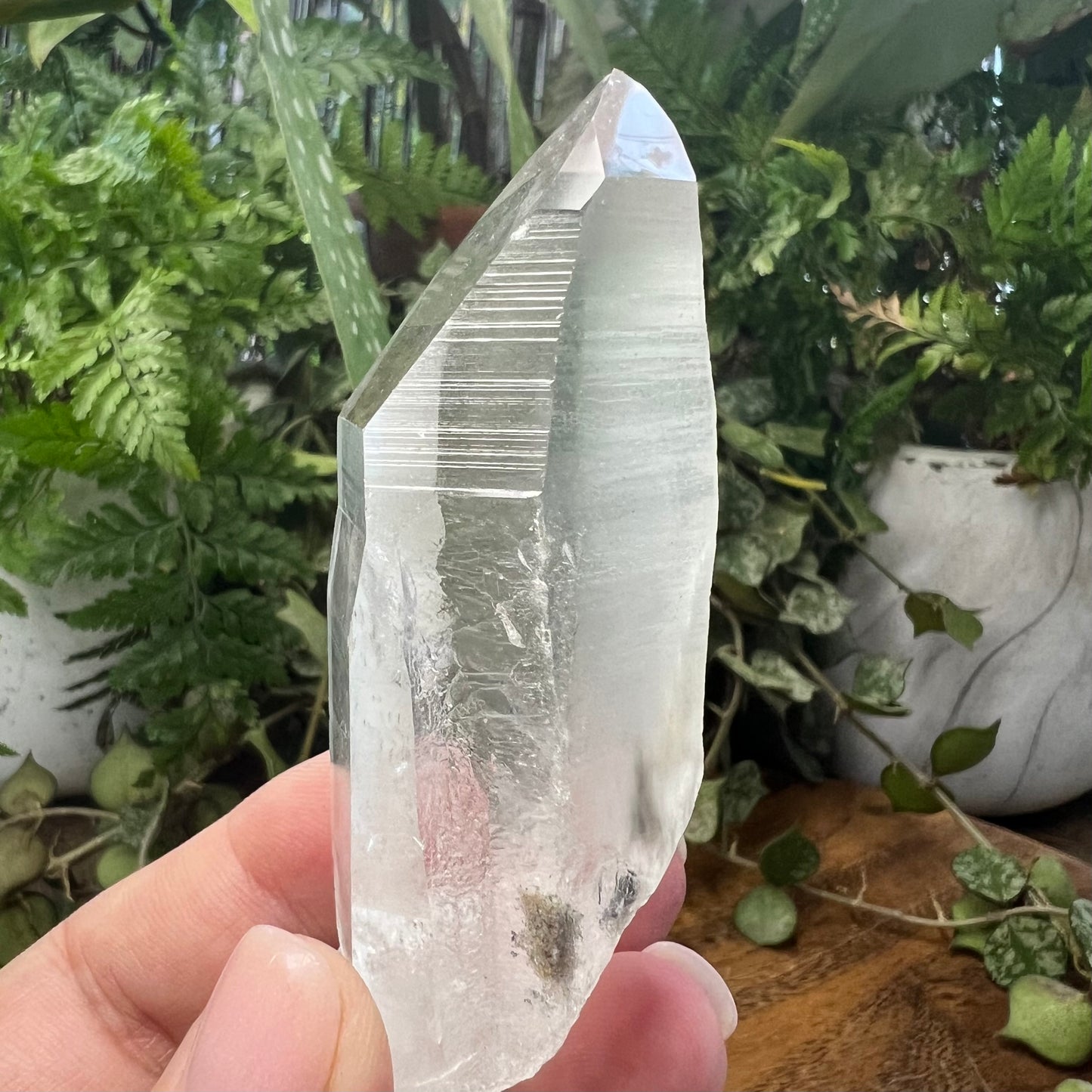 Lemurian Quartz Point - Large, Phantoms, Striations, Glyphs, Inclusions