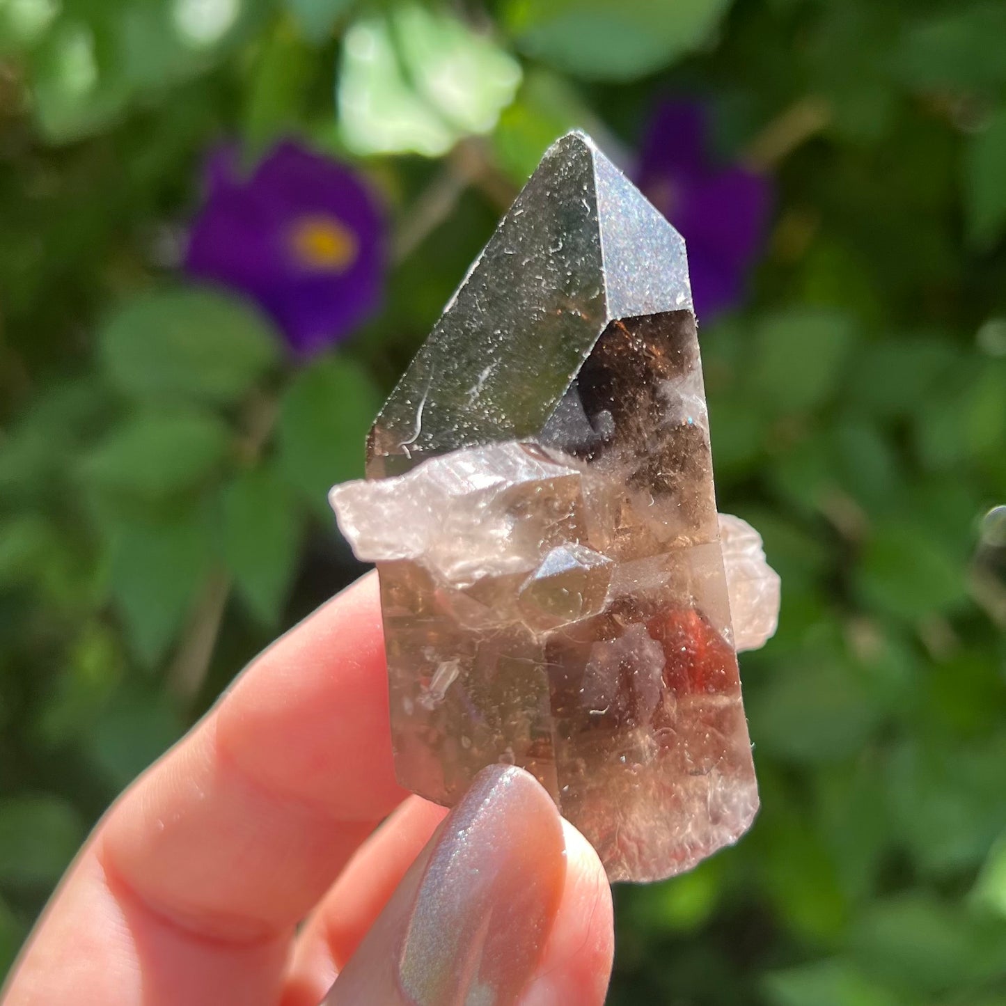 Manifestation Quartz | Smoky Quartz Point with complete Penetrator | Inner Child Quartz