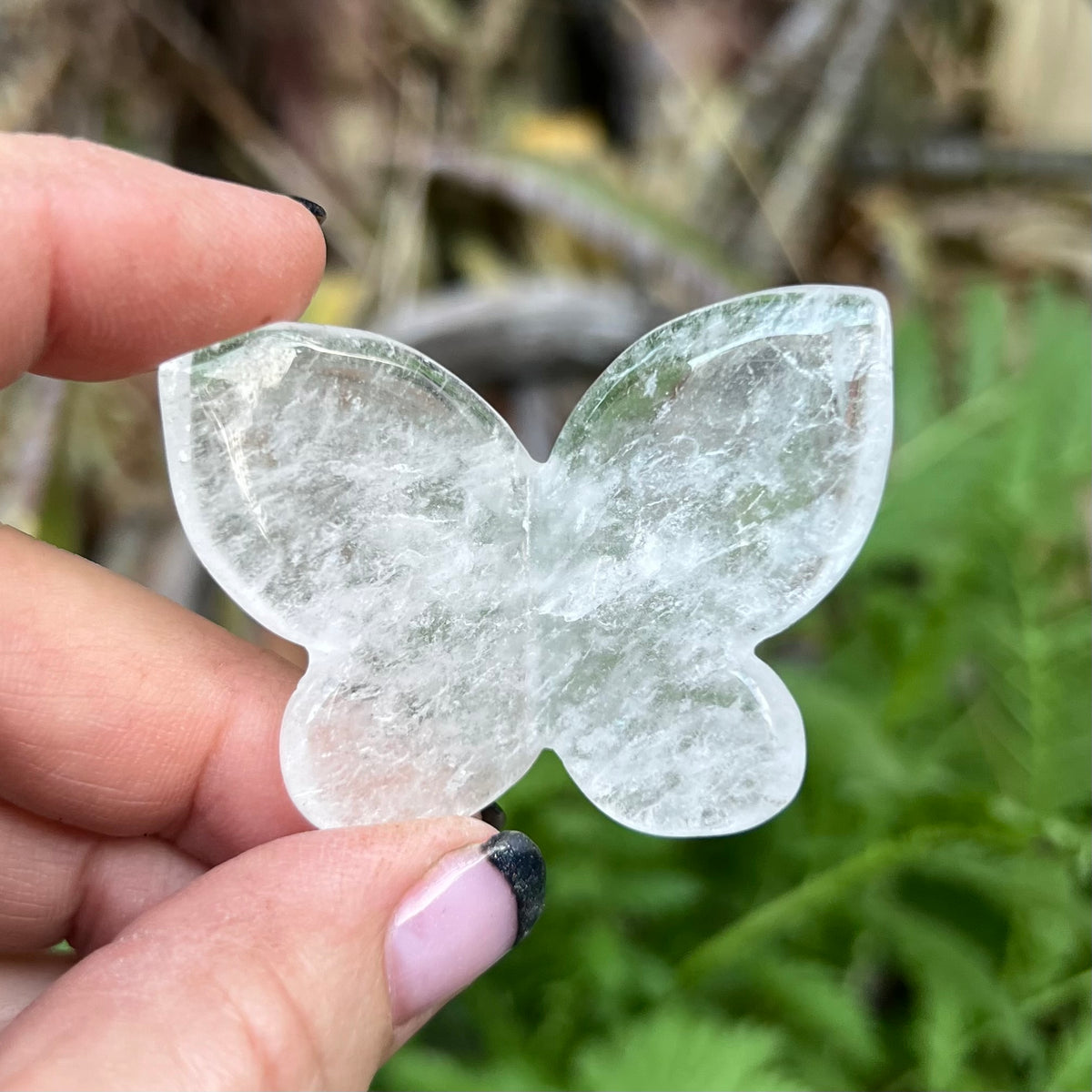 Clear Quartz 3D Butterfly Carving