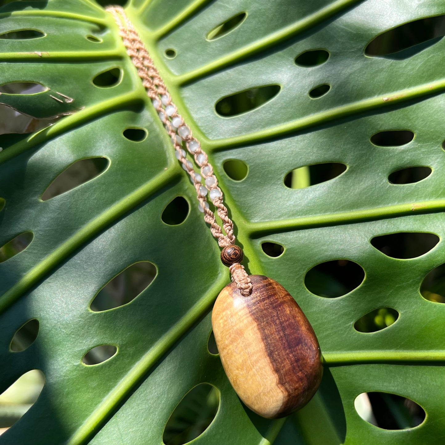 Gidgee & Selenite Macrame Necklace - 'Spirit of Dryad' Talisman
