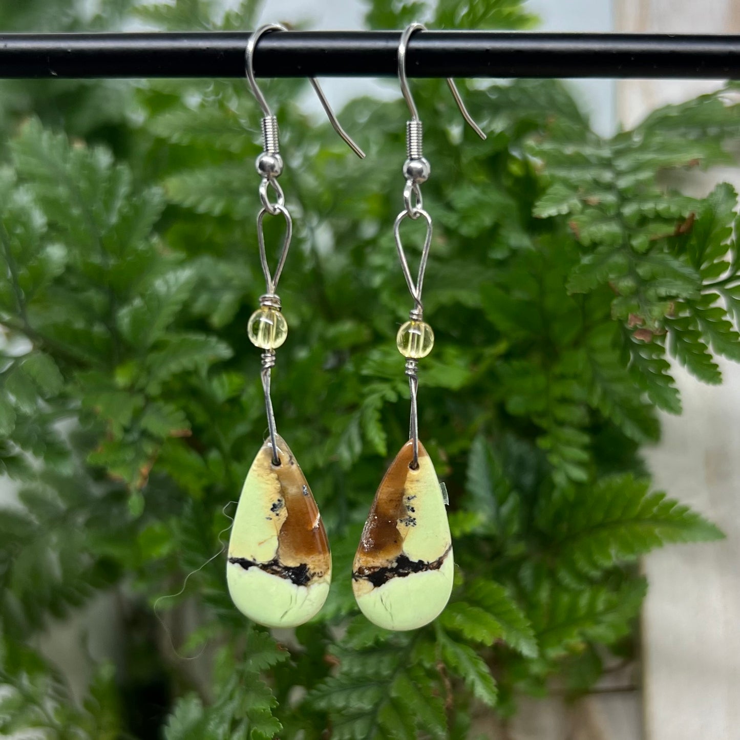 Lemon Chrysoprase with Citrine Crystal Earrings