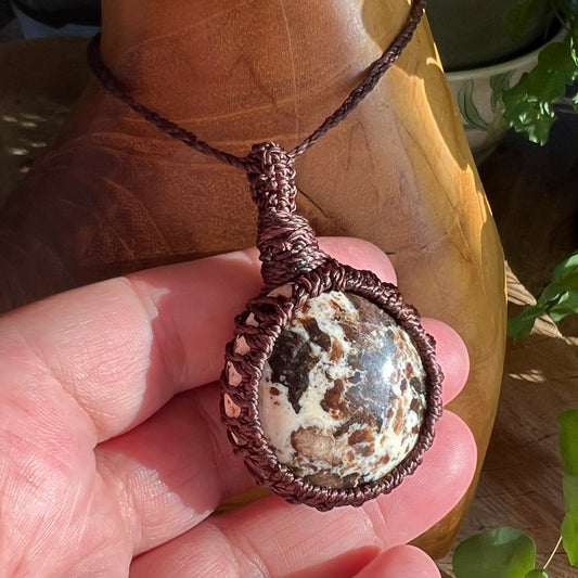 Brown Opal Macrame Necklace