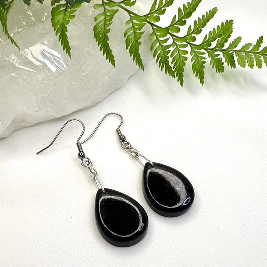 Black Tourmaline Crystal Earrings: Stability ∙ Protection ∙ Grounding