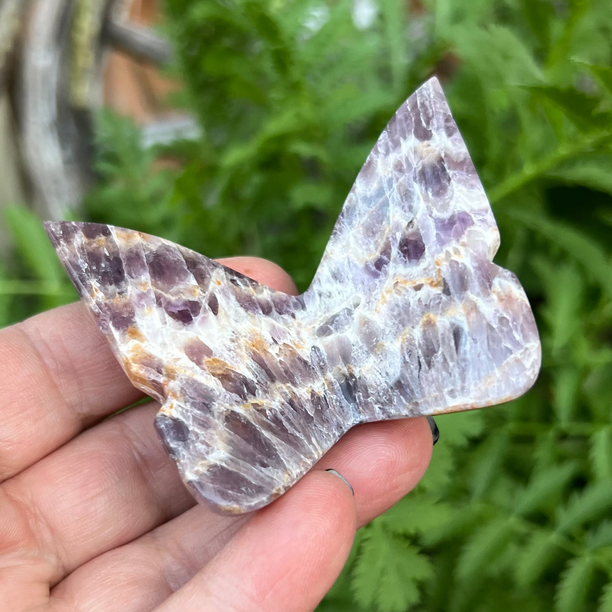 Chevron Amethyst 3D Butterfly Carving