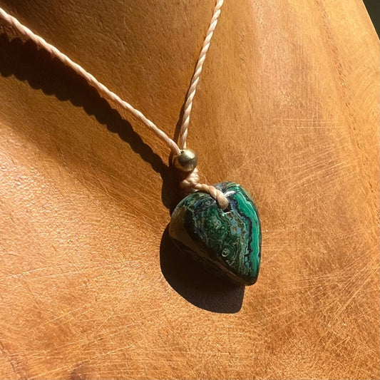 Chrysocolla, Azurite and Malachite Petite Crystal Necklace