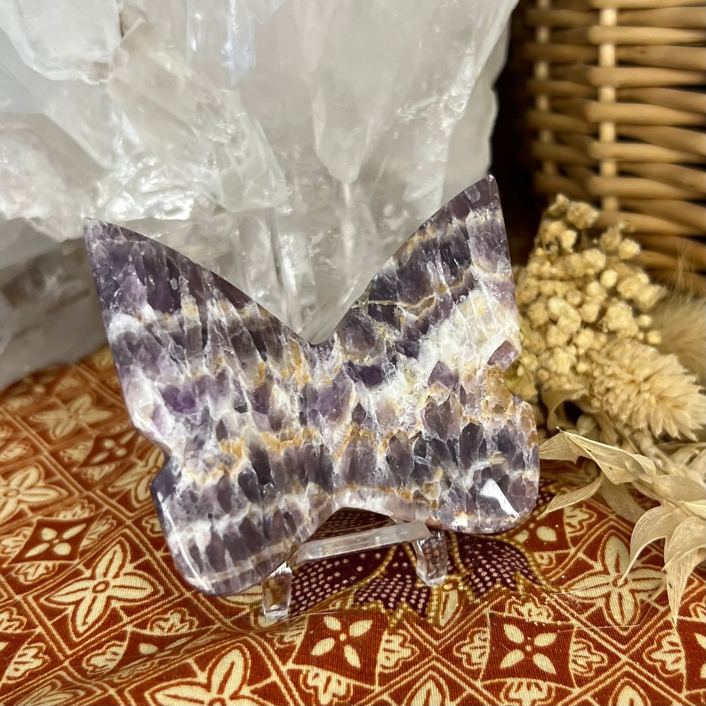 Chevron Amethyst 3D Butterfly Carving