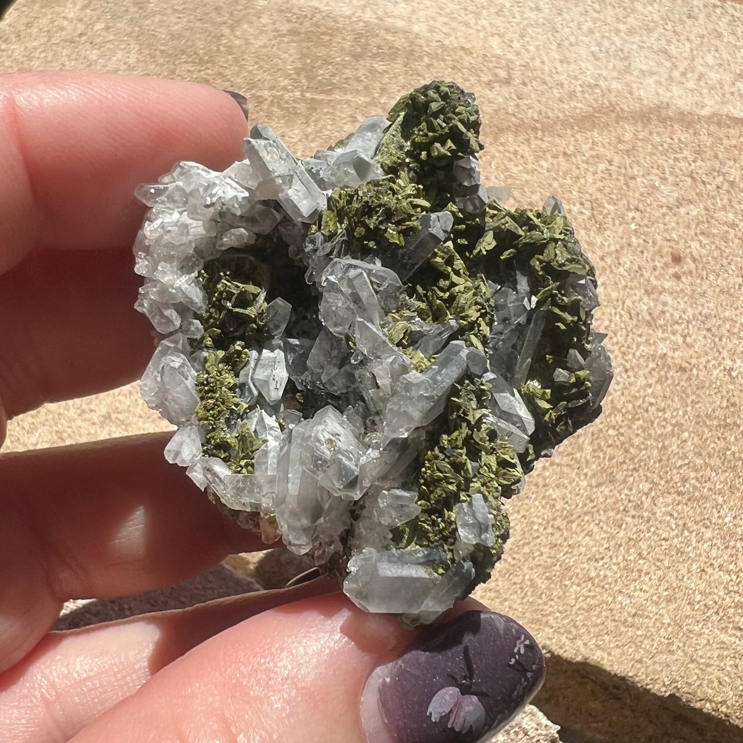 Epidote and Quartz Cluster Specimen