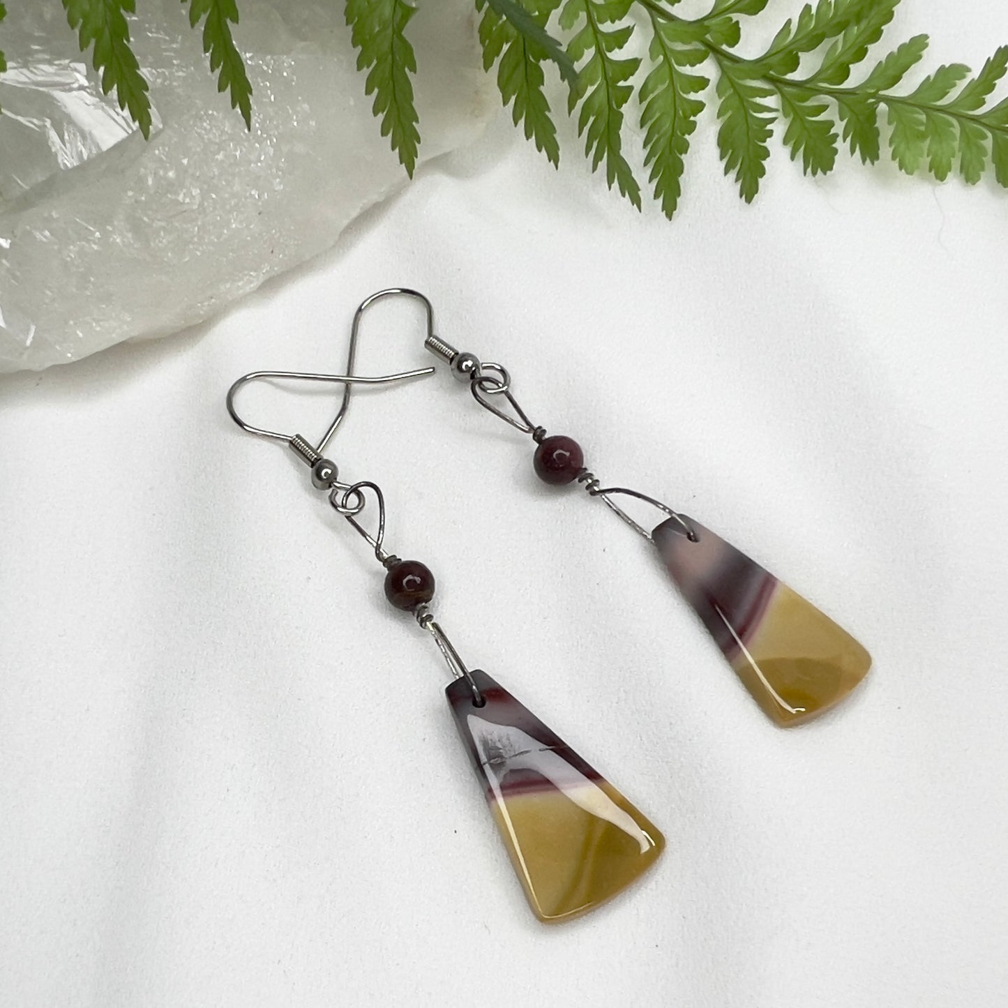 Australian Mookaite Crystal Earrings: Vitality ∙ Courage ∙ Nurturing