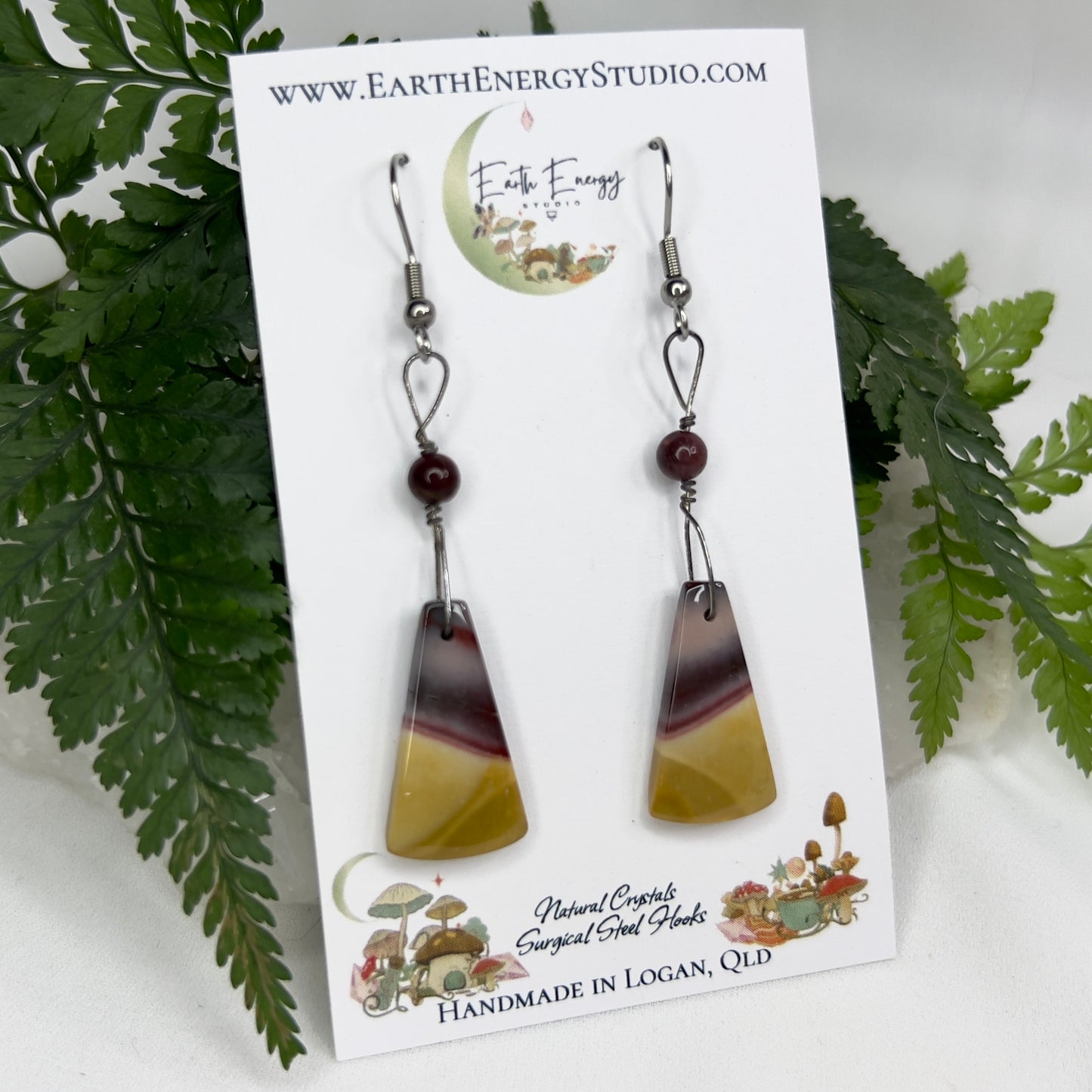 Australian Mookaite Crystal Earrings: Vitality ∙ Courage ∙ Nurturing