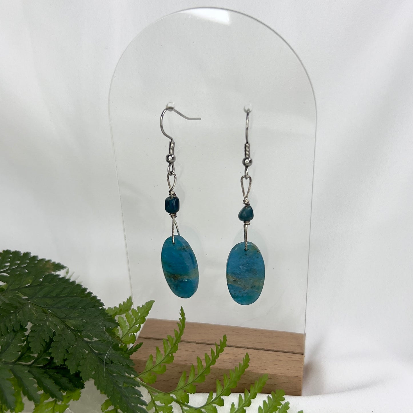 Blue Apatite Crystal Earrings: Motivation ∙ Clarity ∙ Personal Goal Pursuit