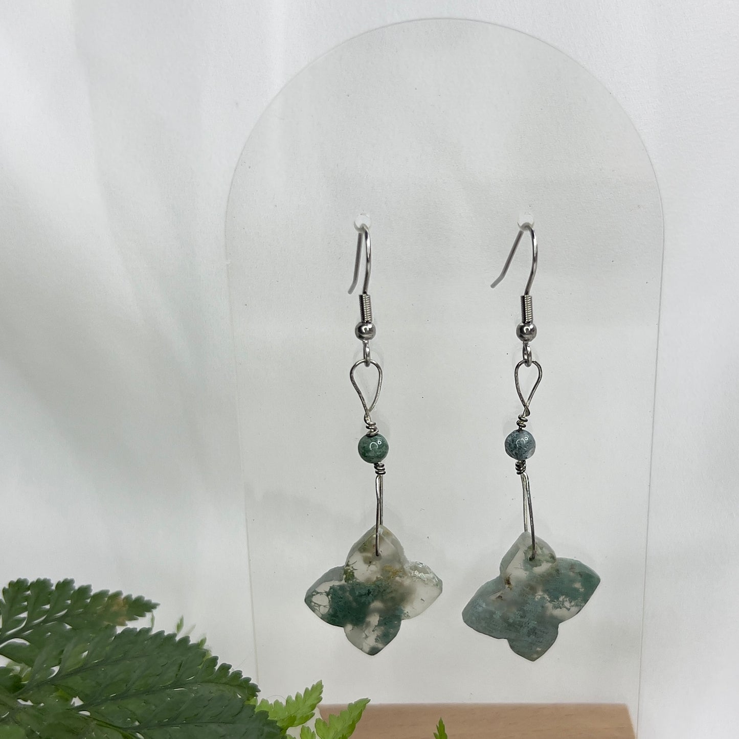 Moss Agate Crystal Earrings: Growth ∙ Healing ∙ Grounding