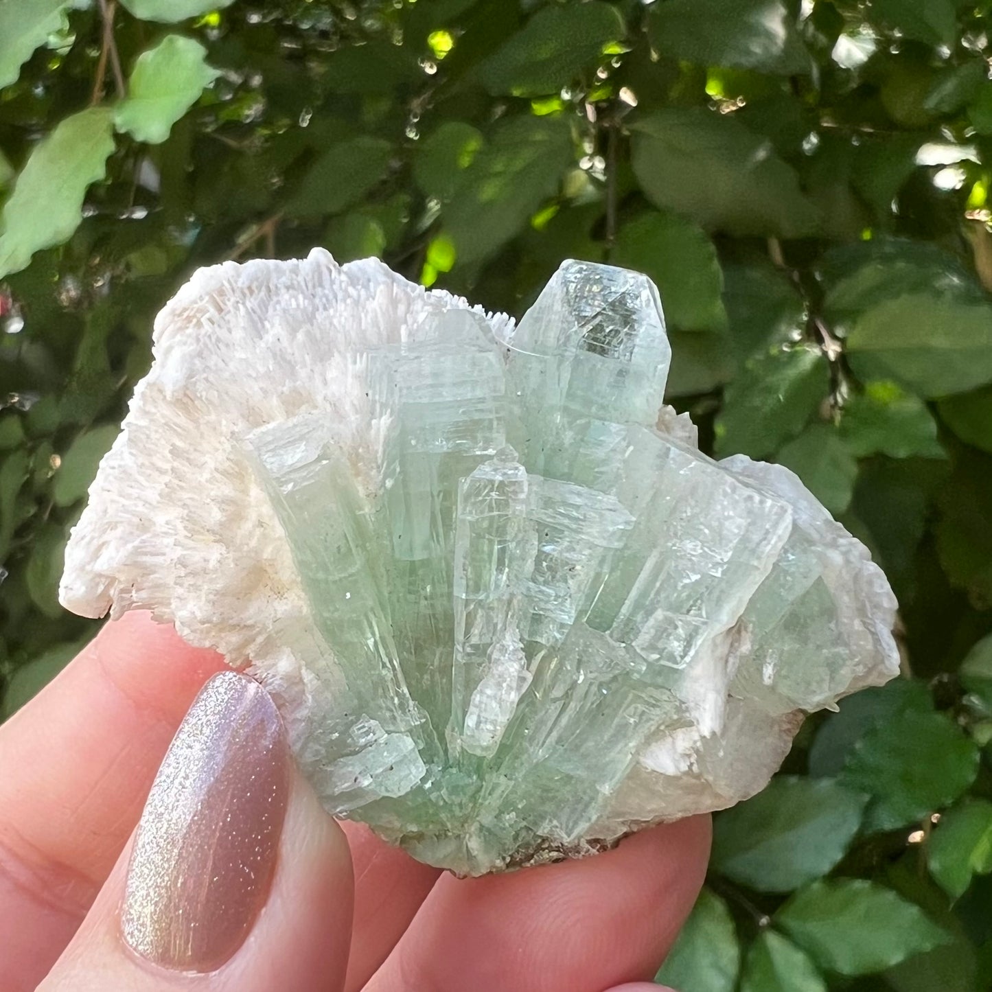 Green Apophyllite, Mordenite & Calcite Zeolite mineral specimen -  Jalgoan District, Maharashtra, India