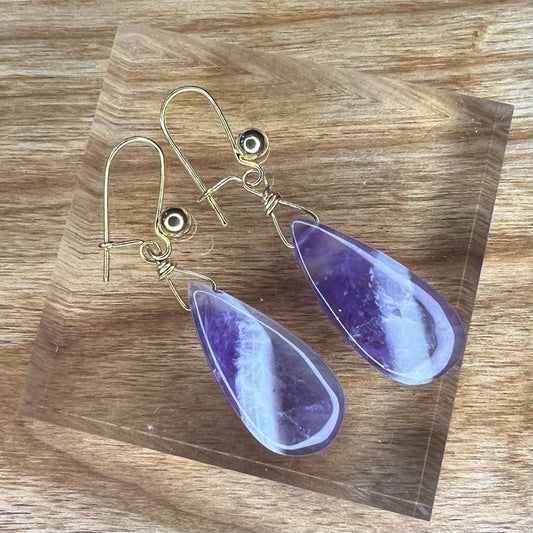 Chevron Amethyst Earrings: Protective ∙ Calming ∙ Purifying