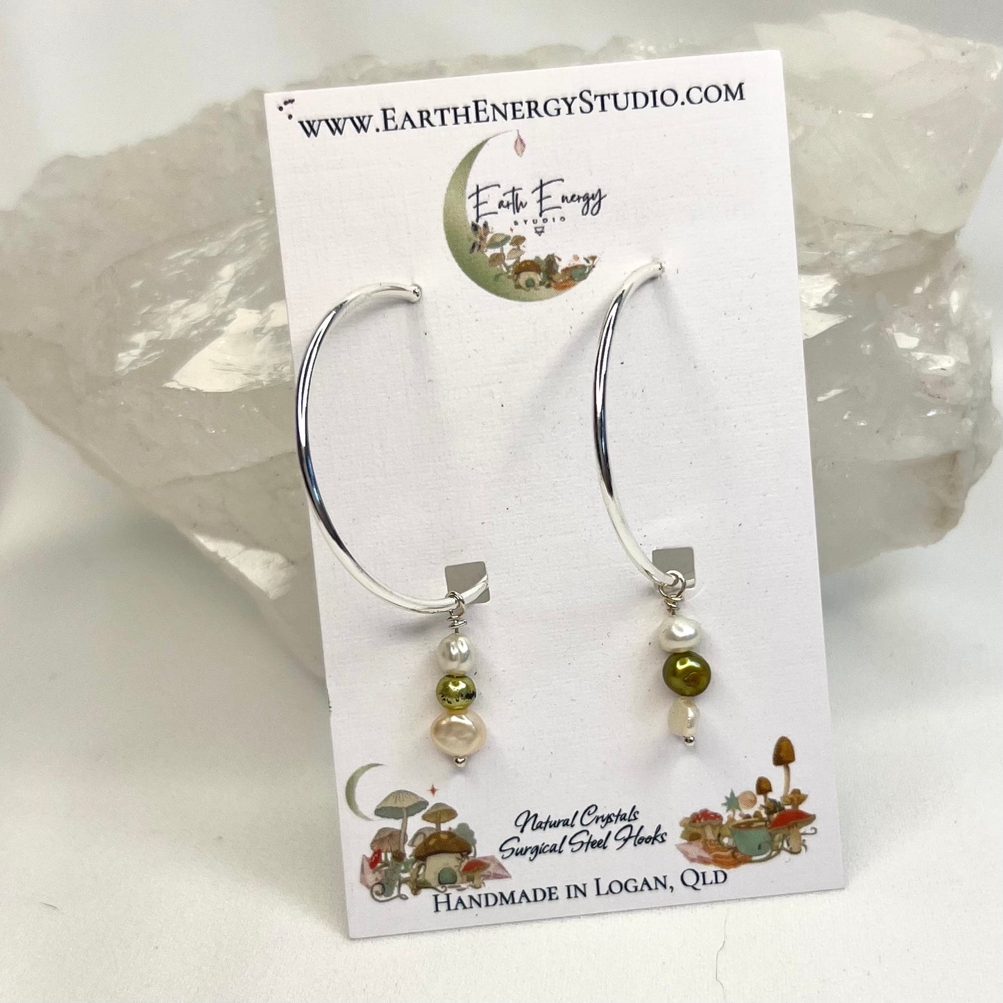 Dyed Freshwater Pearl Hoop Earrings