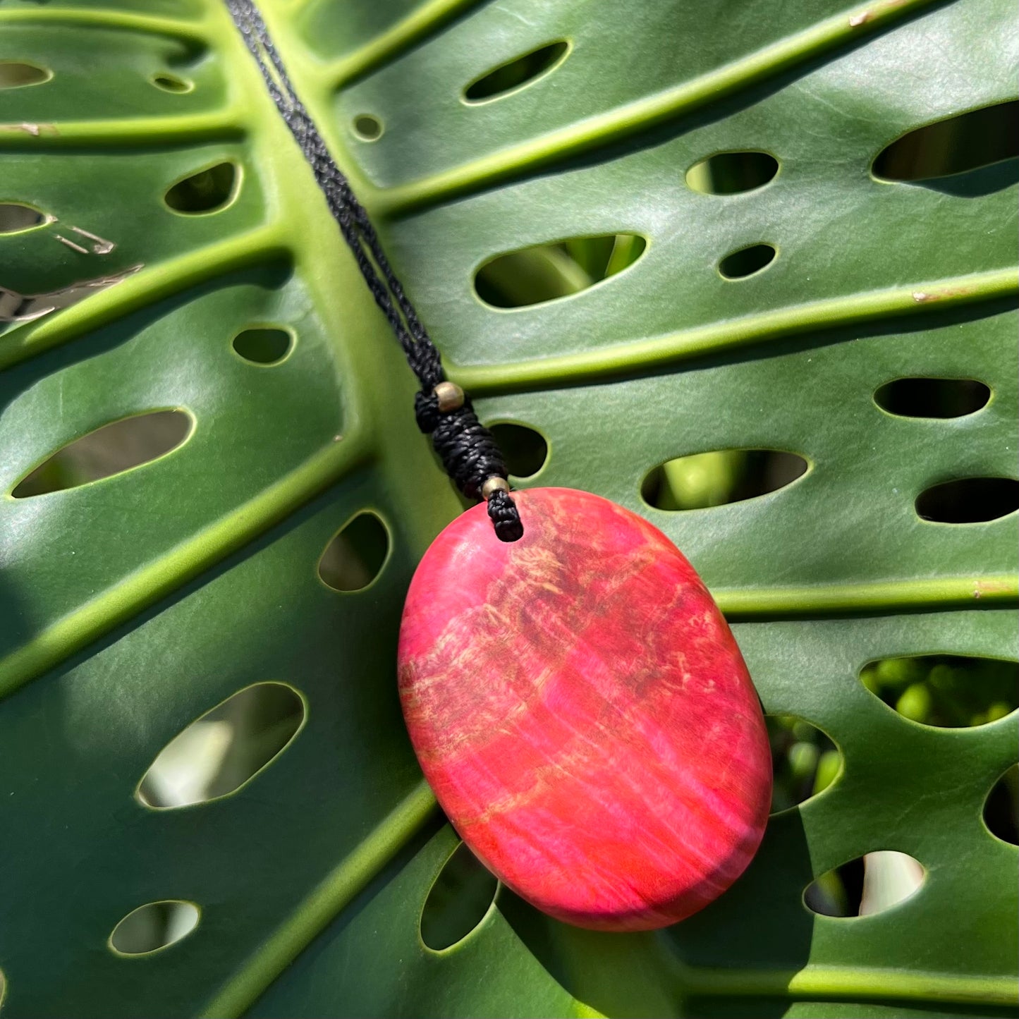 Dyed Elderwood Macrame Necklace - 'Spirit of Dryad' Talisman