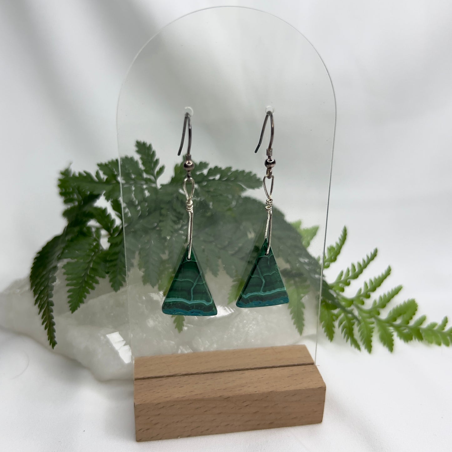 Chrysocolla in Malachite Crystal Earrings: Emotional Healing ∙ Growth ∙ Transformation