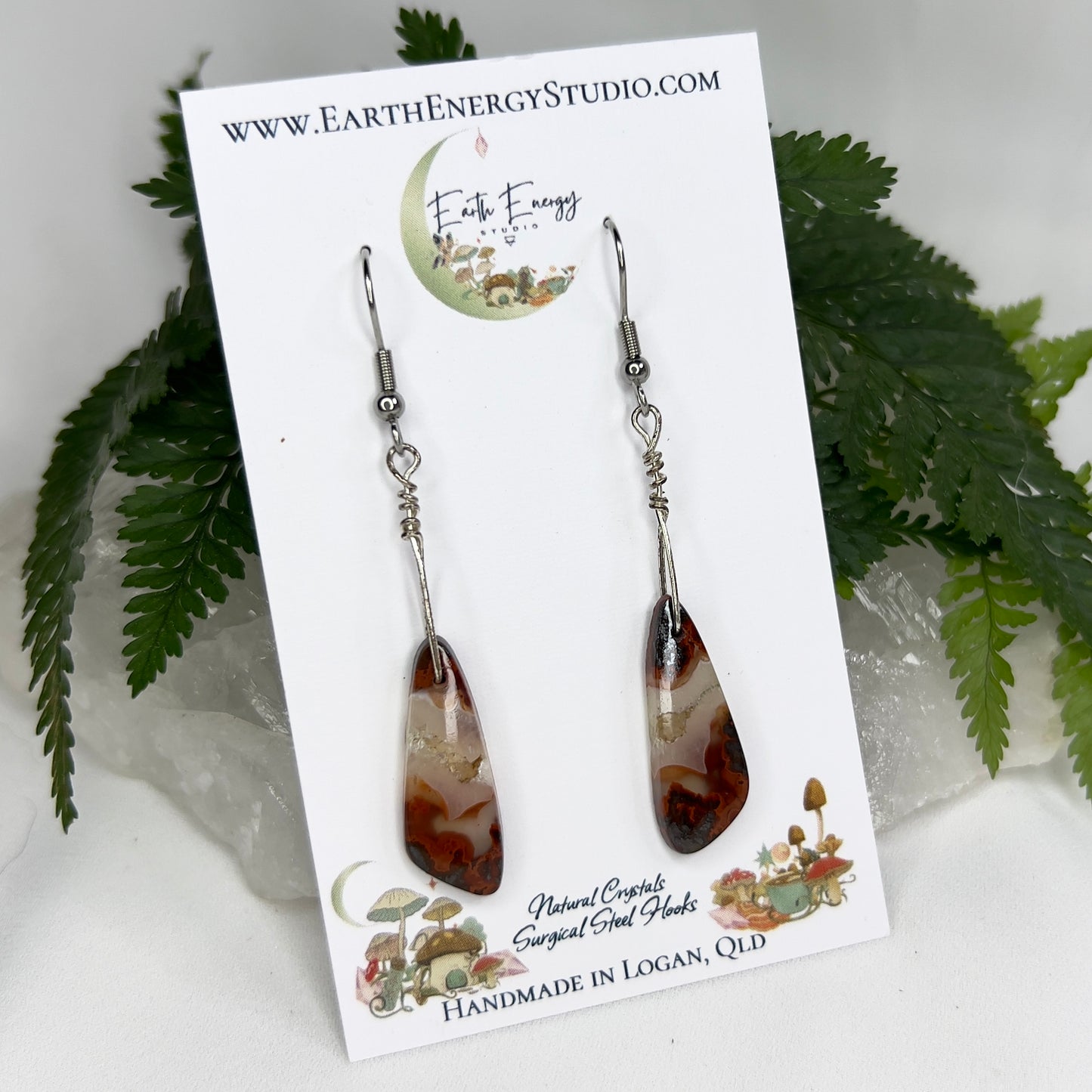 Moroccan Seam Agate Crystal Earrings: Confidence ∙ Resilience ∙ Transformation
