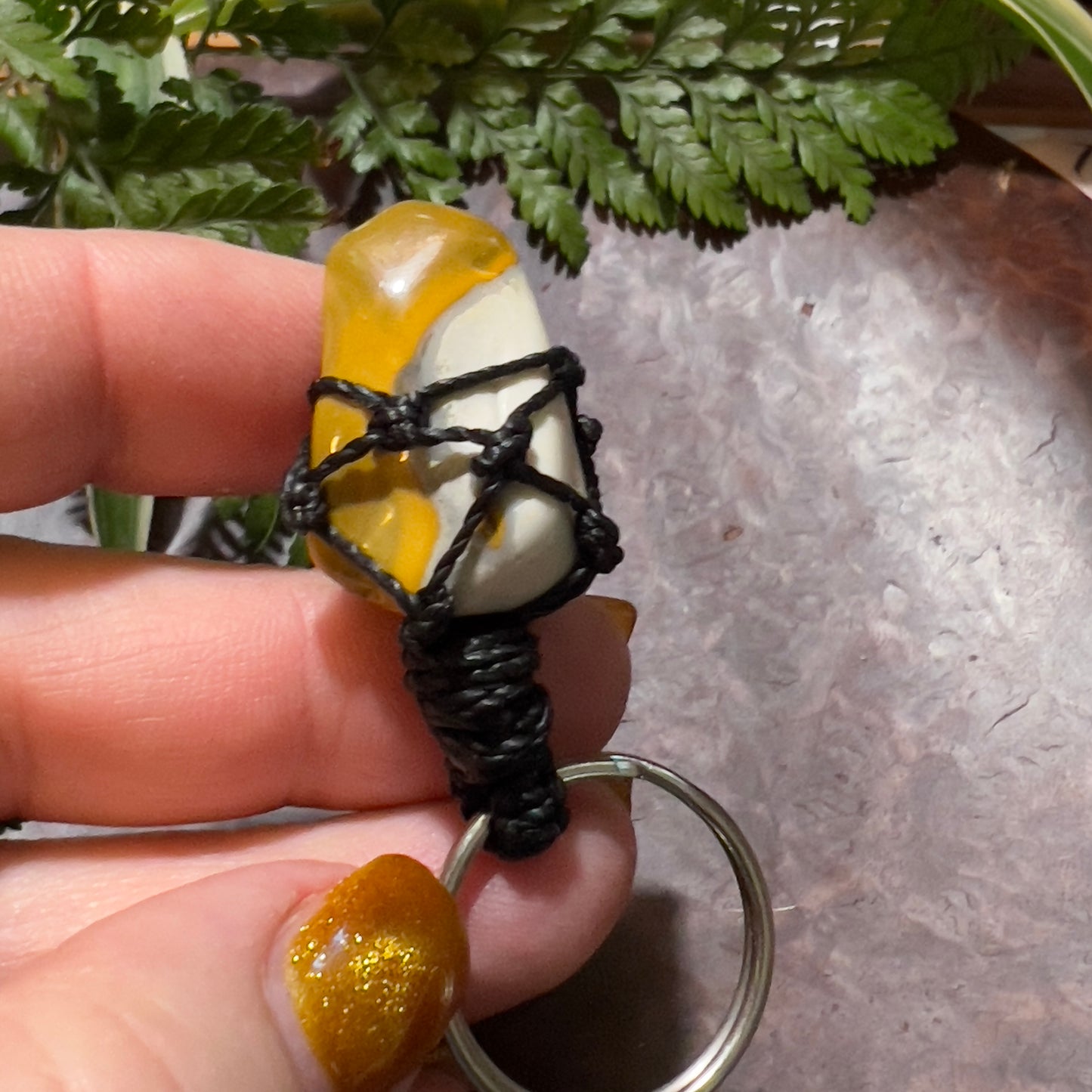 Mookaite Crystal Macrame Keyring Charm | Intuition ∙ Comfort ∙ Self-confidence