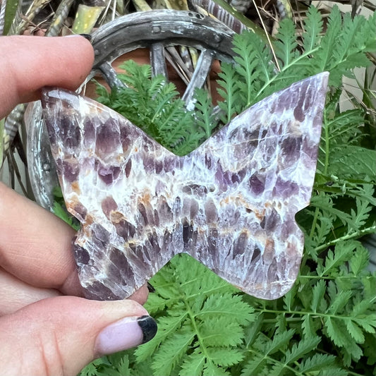 Chevron Amethyst 3D Butterfly Carving