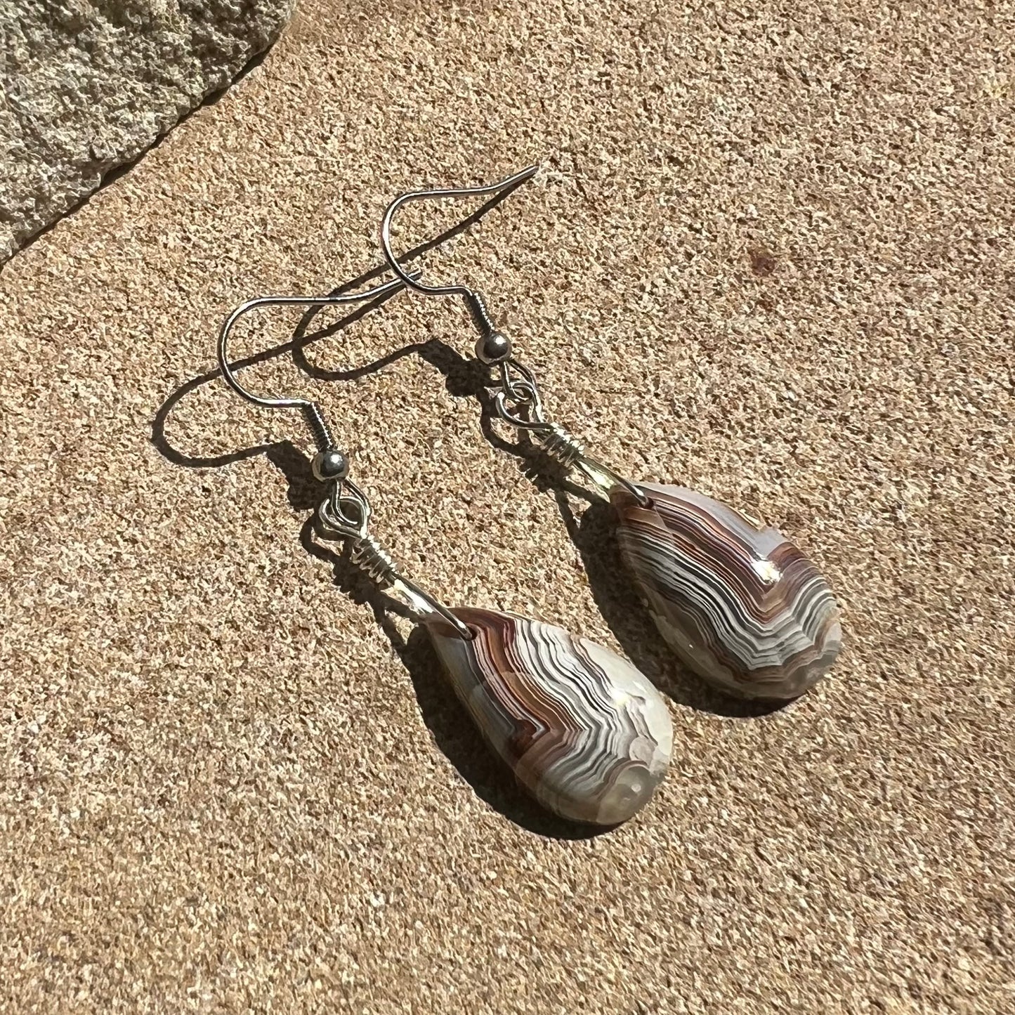 Crazy Lace Agate Earrings