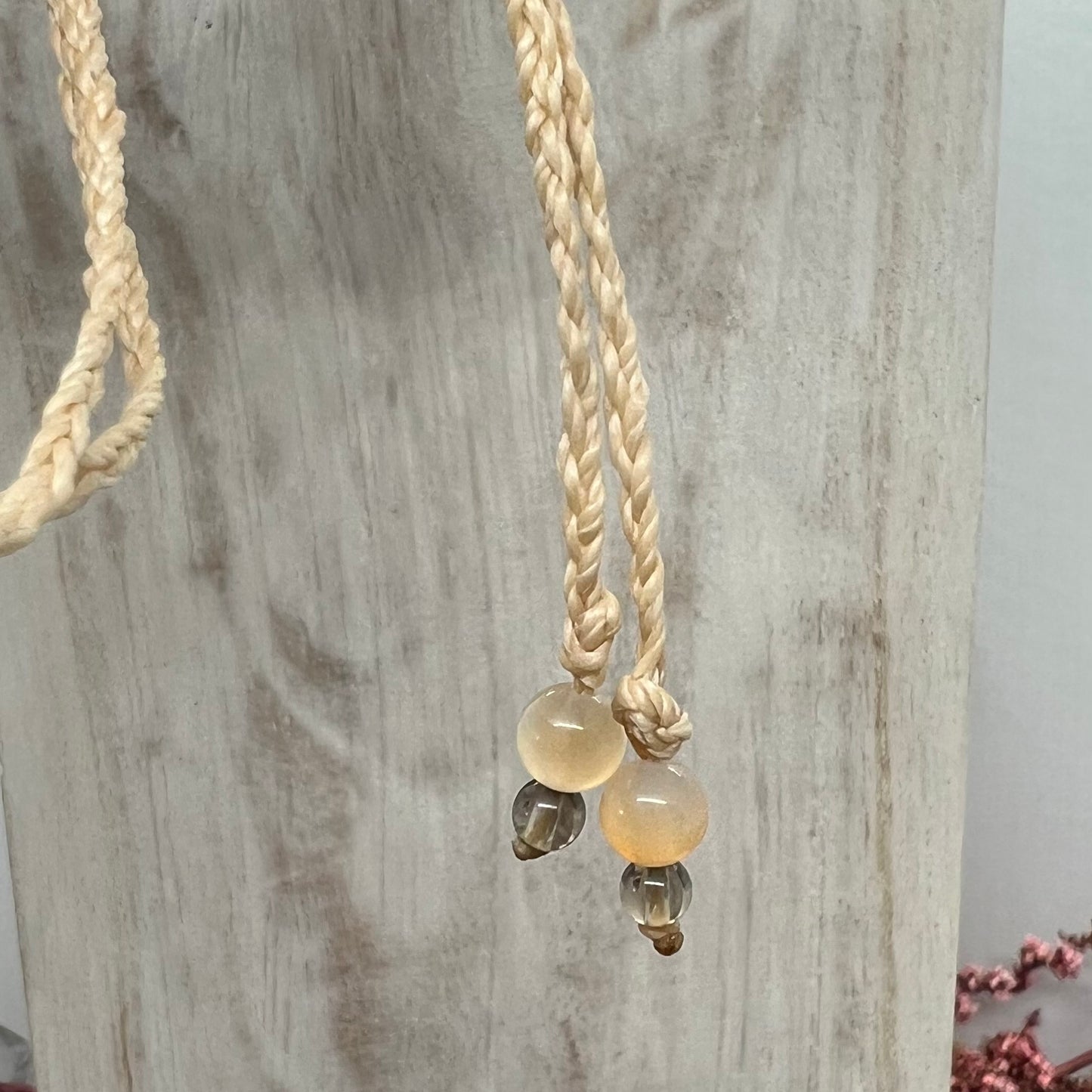 Australian Petrified Wood Macrame Necklace