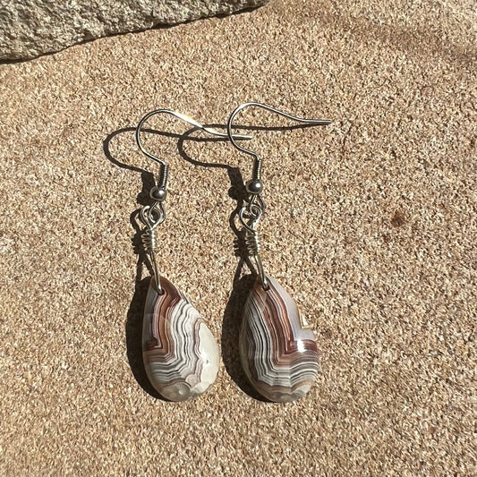 Crazy Lace Agate Earrings