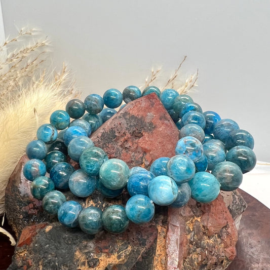 Blue Apatite Stretch Bracelet | 10mm & 8mm