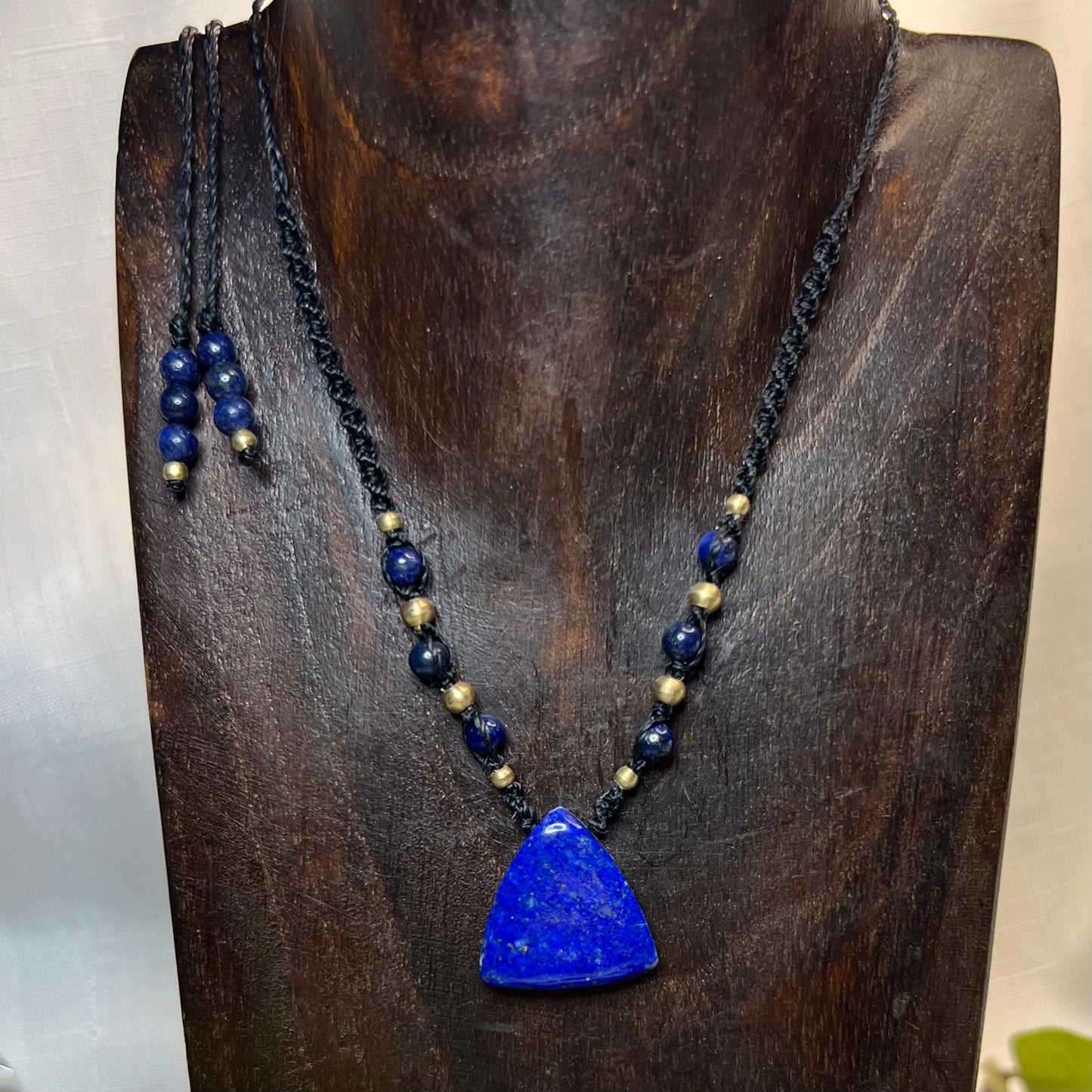 Lapis Lazuli Petite Macrame Crystal Necklace