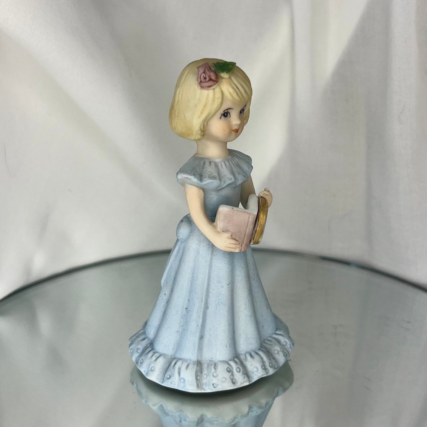 ‘Growing Up Birthday Girls' Porcelain Figurine | Vintage 6th Birthday Cake Topper | Blonde girl version | Enesco | 1984