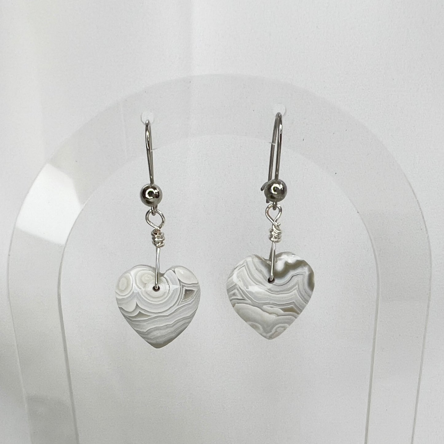 Crazy Lace Agate Heart Crystal Earrings: Playful ∙ Inner Strength ∙ Optimism