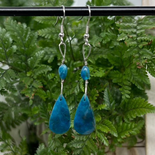 Blue Apatite Crystal Earrings